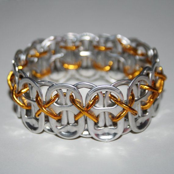 Aluminum Pop Tab Bracelet DIY with X Pattern weave