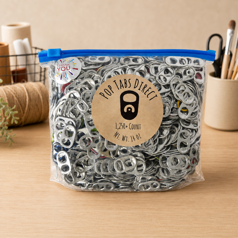 1,250 assorted aluminum pop tabs for crafts