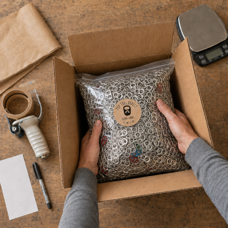 10,000 plus aluminum pop tabs for launching a collection drive